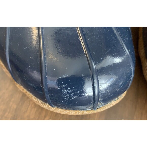 Sperry Saltwater Duck Boots Women Size 8.5 Blue & Brown Waterproof Rubber READ - Picture 12 of 16